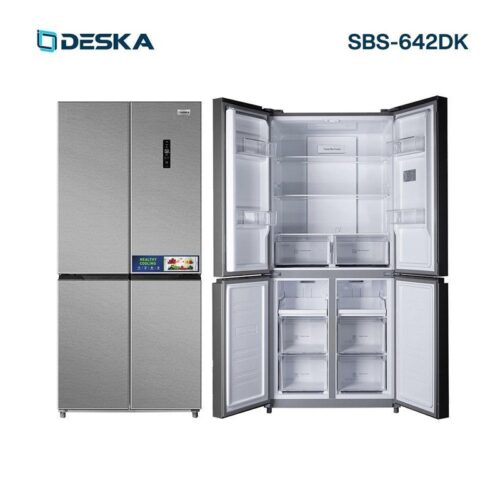 Refrigerateur-DESKA-SIDE-BY-SIDE-4-PORTES-INVERTER-GRIS-SBS642DK