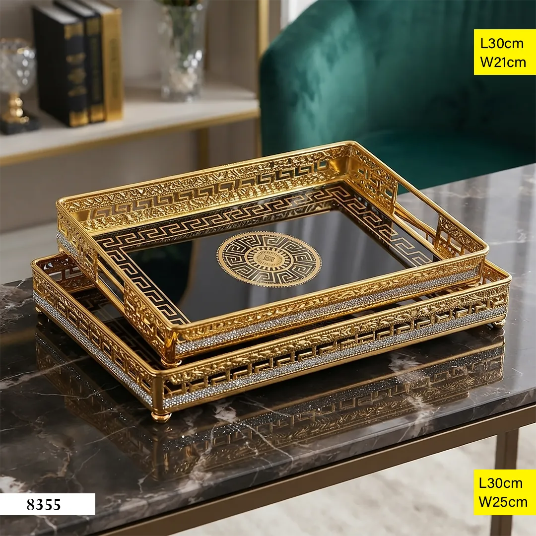 ENSEMBLE-DE-PLATEAUX-DECORATIFS-ROND-MIROIR-ET-METAL
